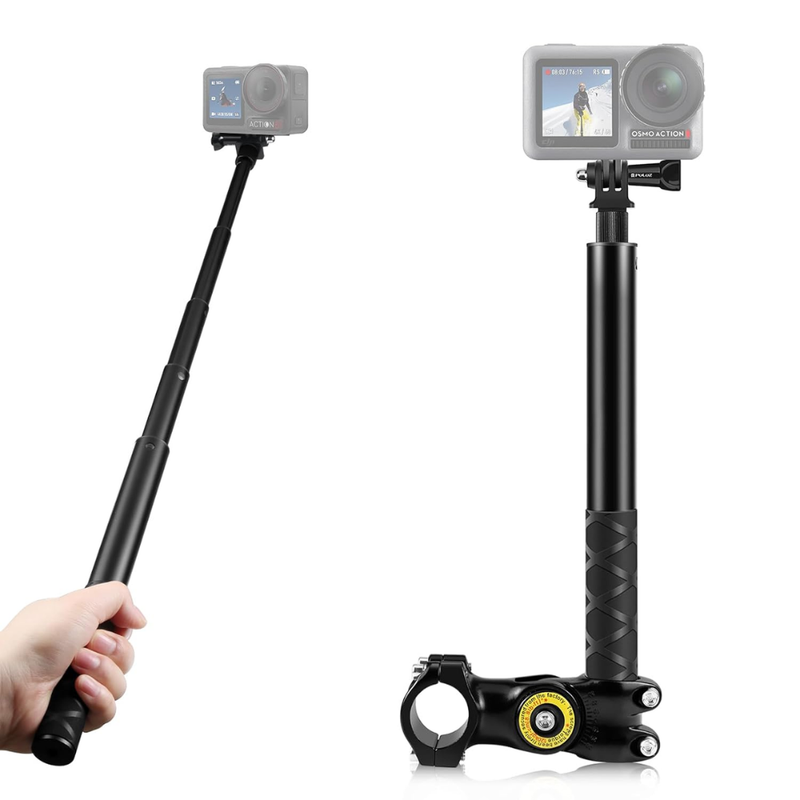 Maizic Smarthome Motorcycle & Bicycle Handlebar Camera Mount with Telescopic Selfie Stick, Adjustable Clamp for Insta360 X Series, GoPro Hero, DJI Osmo Action & Maizic Q6-Q11/X5 Pro