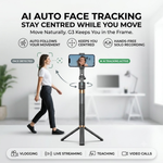 Maizic Smarthome Gimbal Camera G3 70-Inch AI Auto Face Tracking Tripod for Smartphone, 360° Rotation, Gesture Control, Gimbal Stabilizer & Selfie Stand for Live Streaming, Vlogging & Content Creation