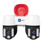 Maizic Smarthome 2in1 2K FHD Siren 1080p Resolution WIFI Wireless Outdoor Camera with Dual Lens | 360° View | Alarm | Motion Detection | Color Night Vision | IP66 Weatherproof | Two Way Audio Support Upto 128 GB SD Card