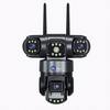 Batman Black 3in1 Wifi CCTV Camera (5MP+5MP+5MP) Full HD 3 Lens/3 Screen View Home Security Camera with Pan Tilt 360° View & 2 side camera horizontally rotate 180°