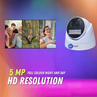 Renewed Maizic Smarthome 5MP Outdoor Dome CCTV Camera | Wired Ethernet IP Security Camera with Night Vision + Starlight, Built-in Audio, ONVIF & NVR Compatible, Waterproof, 2-Year Warranty