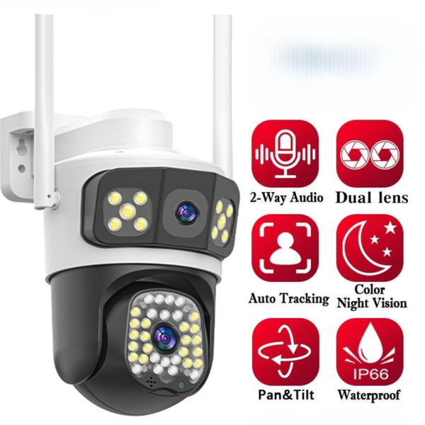 Maizic Smarthome IRIS Max 5+5MP Dual Lens Outdoor WiFi CCTV Camera | Full HD PTZ + Bullet View, 360° Rotation, Color Night Vision, Motion Detection, IP66 Waterproof