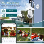 Maizic Smarthome Orbit 360° Dual Pack | 3MP Wi-Fi Bulb CCTV Camera with Motion Tracking, Color Night Vision, Two-Way Audio | Compatible with B22 & E27 Holders (Pack of 2)