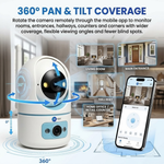Maizic Smarthome PikaCam 8MP WiFi Indoor CCTV Camera for Home | 360° Pan & Tilt Security Camera | Color Night Vision, Motion Detection, Two-Way Audio, Mobile App Remote Access, Smart Home Camera