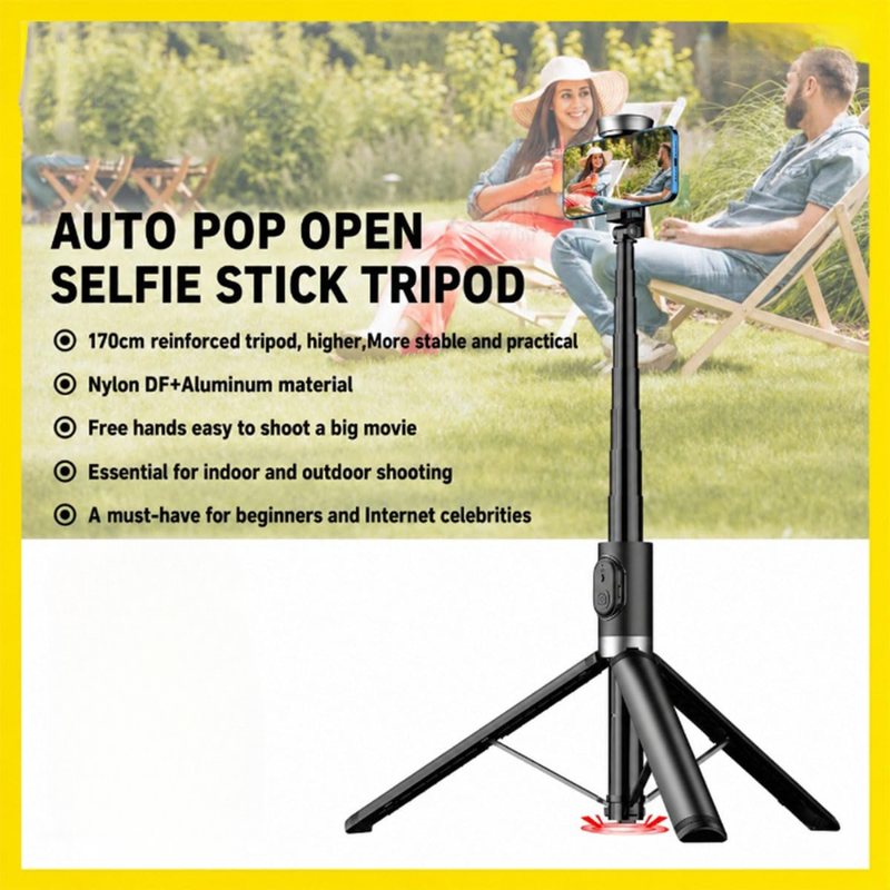 Maizic Smarthome CreatorPod 7 1.7M Auto Pop-Up Selfie Stick Tripod, Detachable Bluetooth Remote, Aluminum Alloy Extendable Phone Holder Stand, Stable Adjustable Tripod for Vlogging, Reels, Photography