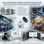 Maizic Smarthome Android Smart Mini Projector | Pocket Portable Home Cinema | 150 ANSI Lumens | 4K & 1080P Supported | Dual Band WiFi (2.4G/5G) | Built-in Speaker | LED Projector for Home, Office & Outdoor Entertainment