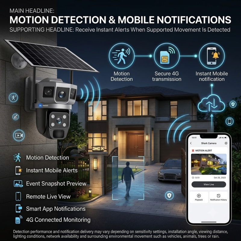 Maizic Smarthome Shark Outdoor 4MP 4G SIM Solar CCTV Camera | Triple Lens & 3-Screen Monitoring | No WiFi Required | Color Night Vision | Motion Detection | Two-Way Audio | Weatherproof Security Camera