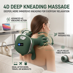 Maizic Smarthome Bionic Heated Neck & Back Massager with 4D Deep Tissue Kneading, Wireless Portable Shiatsu Massager with Simulated Human Hand Massage, Heat Therapy for Shoulder, Neck, Back & Muscle Relaxation – Green