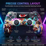 Maizic Smarthome Funetic Fighting Edition Wireless Bluetooth P4 Gaming Controller | Dual Vibration | Turbo Mode | Type-C Fast Charging | 10-Hour Battery | Compatible with PS4, PS4 Pro, PS4 Slim, PC & Android Smartphones