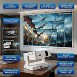 Maizic Smarthome Tej PRO Smart Home Theatre Projector | 12000 Lumens | 2K Support | WiFi & Bluetooth | Netflix, YouTube, Play Store | Zoom Adjustment, Miracast | HDMI, USB, RJ45 | Android & iOS