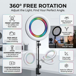 Maizic Smarthome RGB LED Soft Ring Light with Adjustable Phone Holder for Selfies, Reels, YouTube, Vlogging, Video Shooting & Live Streaming