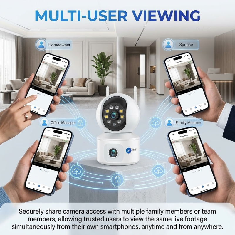 Maizic Smarthome SuperCam 4G Indoor Security Camera | 4+4MP Dual Lens Full HD CCTV Camera Without WiFi | Dual Screen Live View, AI Motion Detection, Color Night Vision, Two-Way Audio, Remote Mobile Access, Supports Up to 128GB microSD
