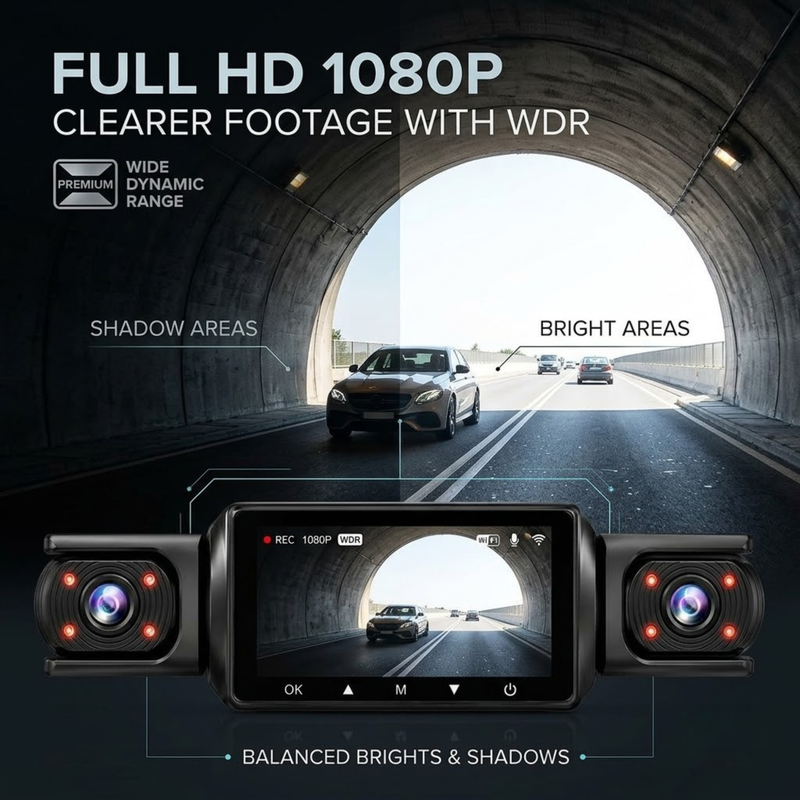 Maizic Smarthome Drive Cam Q1 4 Channel 1080P*4 Dash Camera for Car, Front Rear Left Right Recording, WiFi, WDR Night Vision, G-Sensor, Loop Recording, Parking Monitor, Wide Angle Car DVR