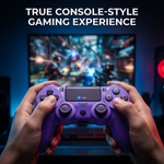Maizic Smarthome Funetic Purple Wireless Bluetooth P4 Controller | Dual Vibration Gamepad with Turbo, Touchpad | Type-C Fast Charging, 10Hr Battery | Compatible With PC & Smartphones