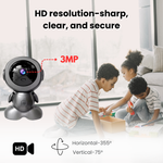 Maizic Smarthome Baby Robot 3MP 360° WiFi CCTV Security Camera for Home Indoor | AI Human Detection, Color Night Vision, 2-Way Audio, Multi-User Viewing, 128GB SD Card Support