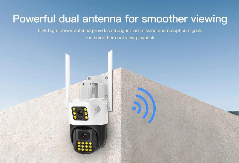 SuperCams 6MP HD 1080p Wi-Fi Dual Lens/Dual Screen Outdoor Camera