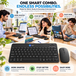 Maizic Smarthome Ultra Slim Wireless Bluetooth Keyboard & Mouse Combo, 10-Inch Compact Rechargeable Keyboard and Mouse Set, Lightweight & Portable Design for iPad, Tablet, Smartphone, Laptop & Desktop, Compatible with iOS, iPadOS, Android, Windows & macOS