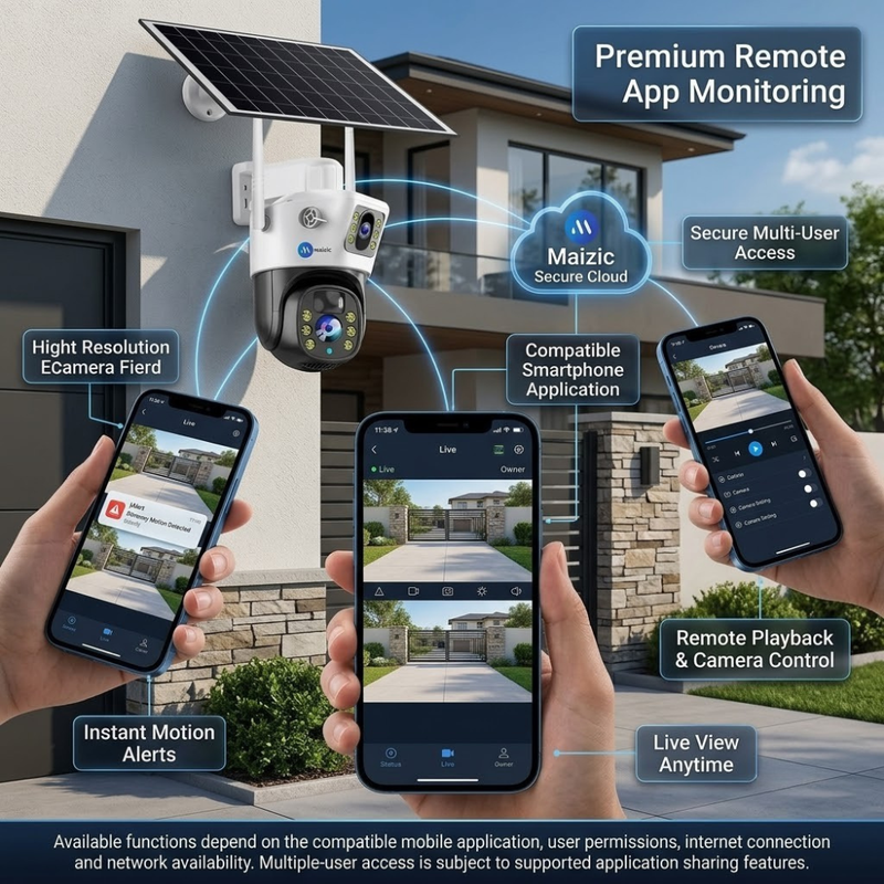 Maizic Smarthome Supercam 4G Solar CCTV Camera for Home & Office, 10MP (5MP+5MP) Dual Lens Outdoor Security Camera, Dual Screen View, AI Human Detection, Color Night Vision, Two-Way Audio, IP66 Waterproof
