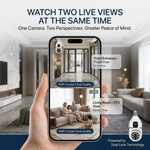 Maizic Smarthome Supercams 4+4 MP Dual Lens Smart Bulb CCTV Camera | Fixed Bullet + PTZ Dual Camera | Dual Live Monitoring | AI Human Detection | Color Night Vision | Two-Way Audio | Wireless WiFi Indoor Security Camera