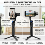 Maizic Smarthome Gimbal Camera G4 Smartphone Gimbal Stabilizer with AI Face Tracking, Grip Tripod, FPV Mode, Time-Lapse & Up to 12 Hours Battery, Handheld Phone Stabilizer for Vlogging & Reels – Black