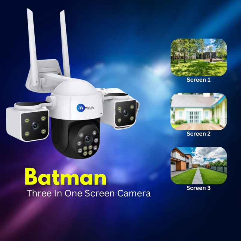 Maizic Smarthome Batman 4G Sim Based 8MP HD 3in1 Screen View CCTV Camera
