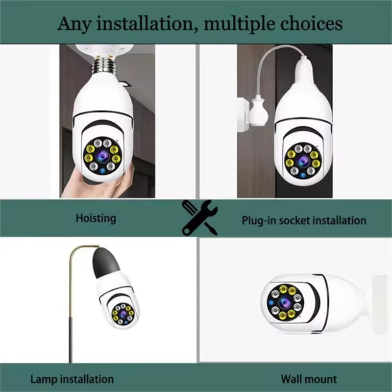 Maizic Smarthome 3MP WiFi Robo Bulb CCTV Camera (Pack of 2) | 360° PTZ Control, Motion Detection Alerts, Two-Way Audio, Color Night Vision | Indoor & Outdoor Home Security
