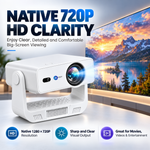 Maizic Smarthome Nano Lumora HD Smart LED Projector, Native 720P, 220 ANSI Lumens, 150 Inch Display, Dual Band WiFi, Bluetooth, Auto Keystone, Android & iOS Screen Mirroring, HDMI & USB