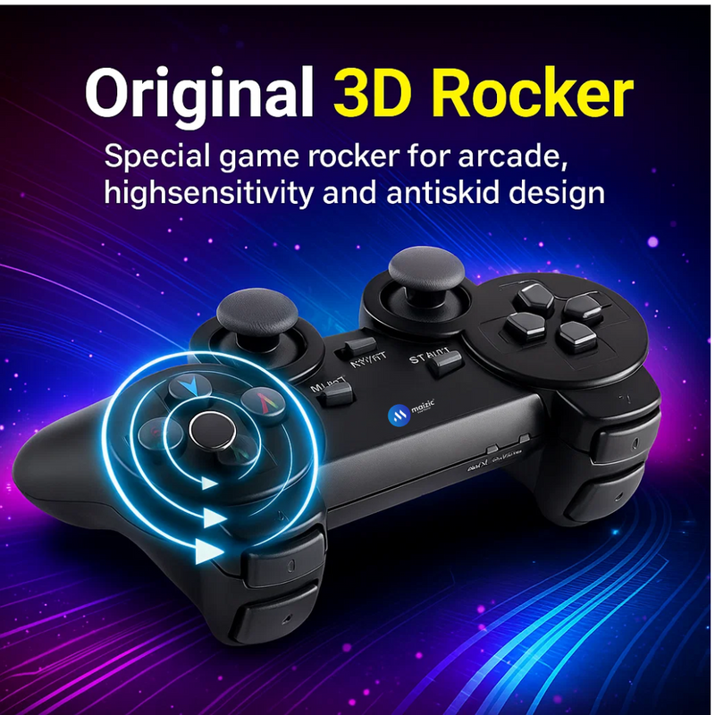 Wireless Retro Game Console Stick – 64GB Plug & Play Nostalgia Stick with 10,000+ Classic Games, 9 Emulators, 4K HDMI Output, 2 Wireless Controllers, Retro Drive Video Gaming System