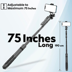 Maizic Smarthome CreatorPod 5 75-Inch Selfie Stick Tripod, 190cm Aluminum Tripod with 360° Ball Head, Detachable Bluetooth Remote & Phone Holder for iPhone, Android, GoPro, Vlogging, Reels & Travel