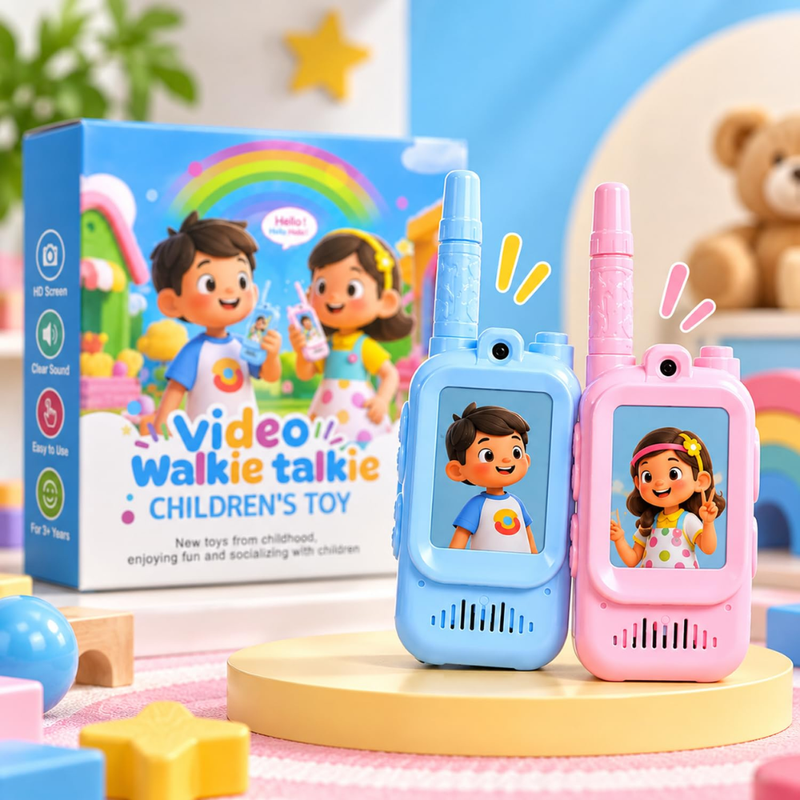 Maizic Smarthome Children's Video Calling Toy with Camera, Blue & Pink, Pack of 2 Two-Way Video & Voice Calling, Interactive Communication, USB-C Rechargeable, Face-to-Face Video Chat