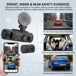Maizic Smarthome Triplex WiFi Car Dash Cam | 3-Channel Front, Cabin & Rear Camera | 1296P Front + Dual 1080P Recording | G-Sensor | IR Night Vision | Loop Recording | 24H Parking Monitor