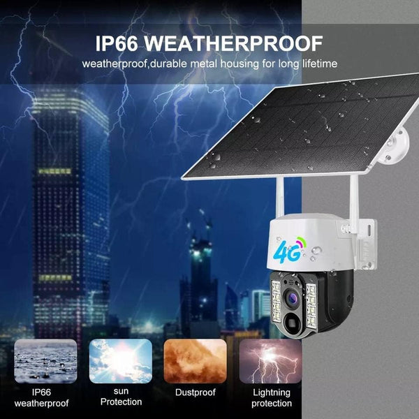 Maizic Smarthome OX 4G SIM Solar PTZ Security Camera | 2MP 1080P HD Outdoor CCTV with Night Vision, PIR Motion Detection, Human Tracking, Two-Way Audio & IP66 Waterproof Protection