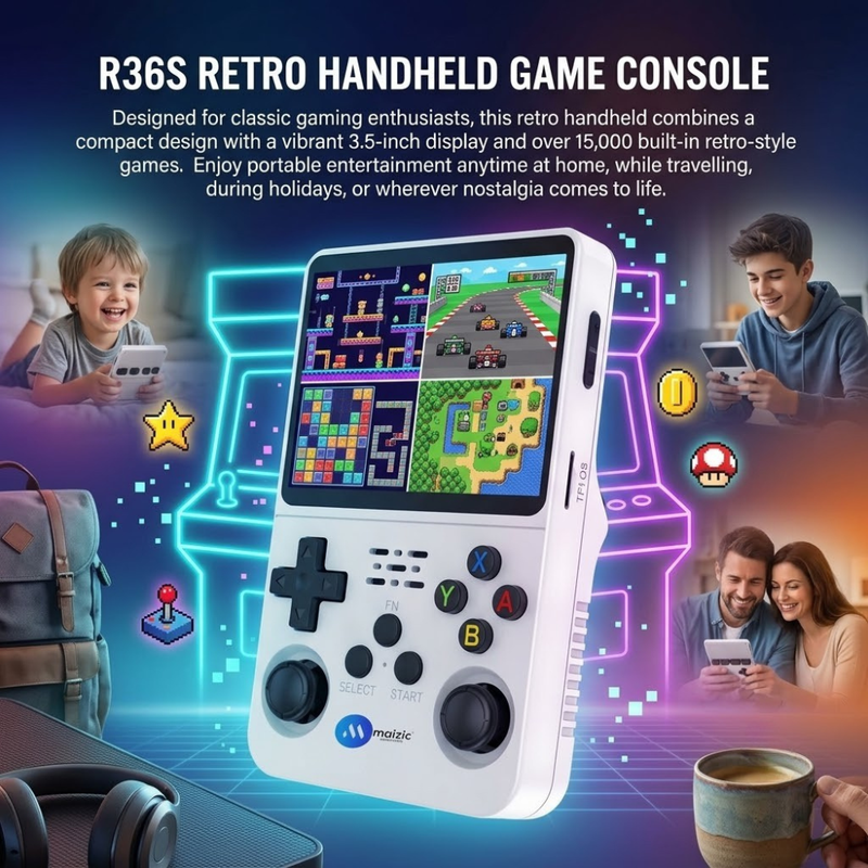 Maizic Smarthome R36S Retro Handheld Game Console for Kids & Adults | 3.5