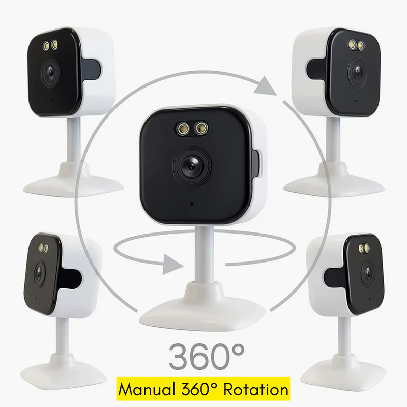 Maizic Smarthome Kyron CubeCam 3MP UHD WiFi Indoor CCTV Camera | Manual 360° Rotate | Color Night Vision | AI Human Detection | Two-Way Audio | Multi-User Access