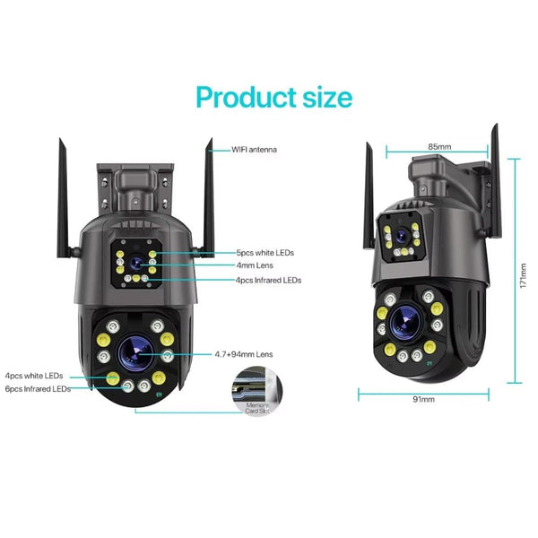 Maizic Smarthome Falcon 8MP Dual Lens PTZ WiFi Camera – 36X Optical Zoom, Outdoor CCTV, 180m Day/100m Night View, Color Night Vision, 2-Way Audio, ISCEE App