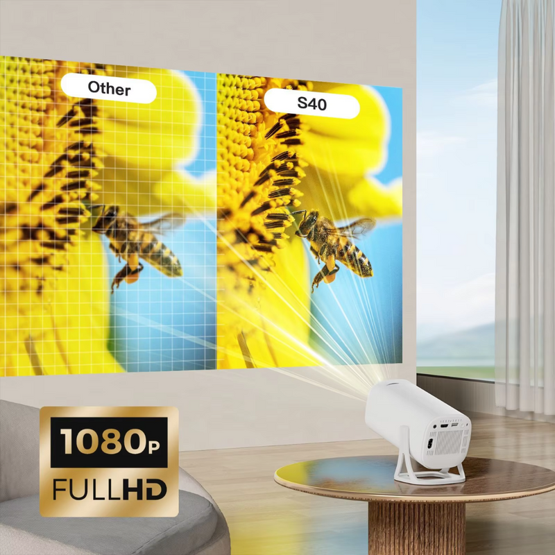 Square Android 11.0 Smart Projector, 1080P & 4K Support, 2X Brighter, 2.4G & 5G Wifi Support, Rotatable Design, Auto & 4D Keystone with Netflix, Prime etc, Support Airplay, Miracast, Mirror Screen, Compatible with Bluetooth Speaker