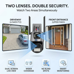Maizic Smarthome Supercam TwinView 10MP Dual Lens Outdoor WiFi CCTV Camera | Watch Two Views at Once | 360° Pan Tilt + Fixed Lens | AI Human Detection | Full Color Night Vision | Two-Way Intercom | IP66 Waterproof