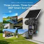 Maizic Smarthome SunEye 3X 4G Solar Triple Lens 5MP Outdoor CCTV Camera | 3-Screen View | Manual Side Rotation | Auto Tracking | Human Detection | Color Night Vision | Two-Way Audio |Multi-User Access