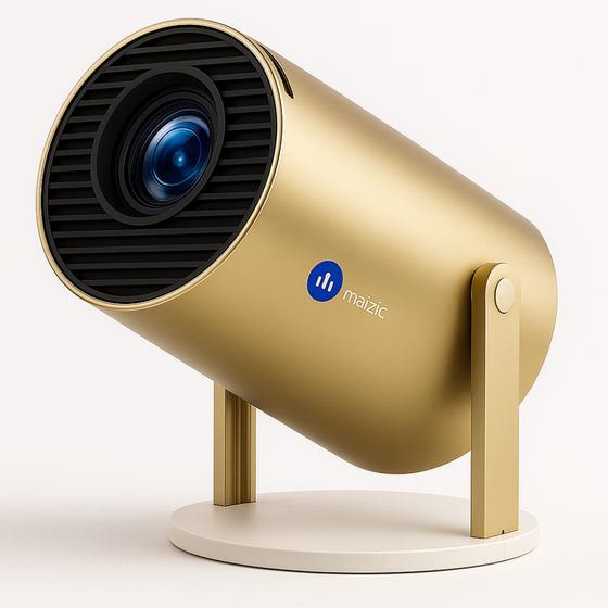 Maizic Smarthome Golden 2X Smart Projector | 800P Native, 1080p & 4K Support | Android 13.0, 950S Chip | Auto 4D Keystone, Netflix, Prime, WiFi & Bluetooth