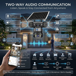 Maizic Smarthome Batman Solar 4G SIM Outdoor CCTV Camera 5MP×3 Triple Lens | AI PTZ Security Camera | Triple Screen Live View | Color Night Vision | Human Detection | Two-Way Audio | Solar Powered | Black