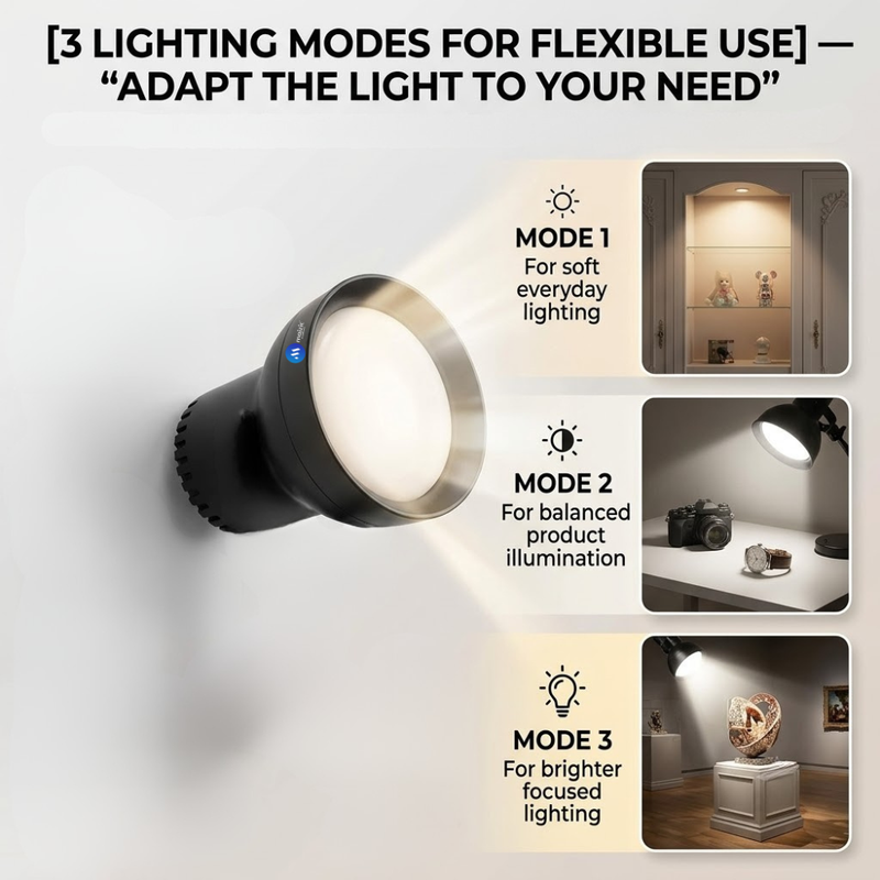 Maizic Smarthome Adjustable LED Recessed Spotlight, Flexible Mini Photography Light for Studio, Video Recording, Product Shoots & Display Lighting