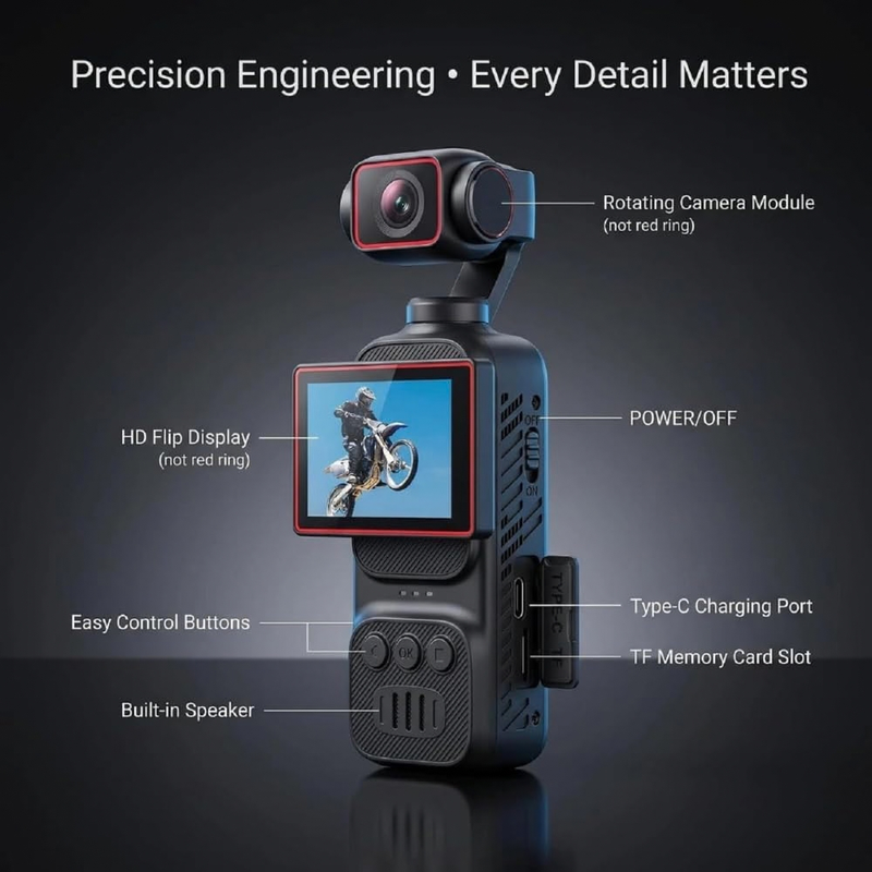 Maizic Smarthome Q11 2K WiFi Vlogging Camera, 270° Electric Rotating Lens, 2.78