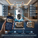 Maizic Smarthome Fox 5+5MP WiFi CCTV Camera for Home Security | Dual Lens Dual Screen Outdoor Camera | AI Motion Detection | Color Night Vision | Two-Way Audio | IP66 Weatherproof | Mobile App Remote View