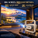 Maizic Smarthome Lumora Gold Smart Projector, Native 1080P, 4K Support, 750 ANSI, Android 14, WiFi 6, Bluetooth, Auto Focus, Auto Keystone, 360° Rotation, Dust-Proof Design, Air Inlet, RGB Light