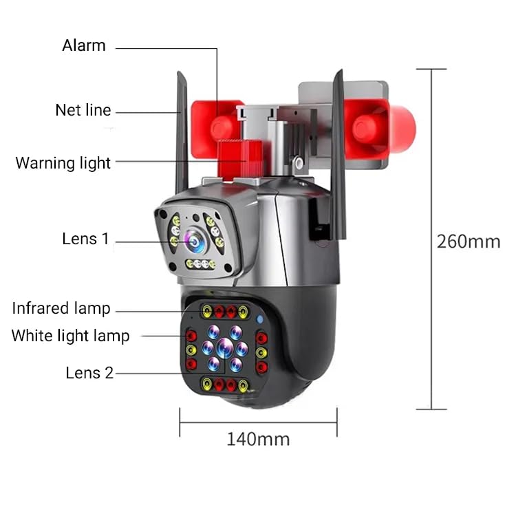 Supercam Siren Camera with 4K 2in1 5MP Dual Lens Wireless Wi-Fi Outdoo ...