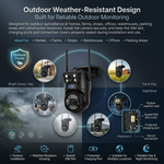 Maizic Smarthome Mini Supercam Black 4G SIM CCTV Camera for Home Outdoor | 10MP (5MP+5MP) Dual Lens Dual Screen | 360° PTZ Security Camera, Color Night Vision, AI Motion Detection, Two-Way Audio, Multi-User View, App Control