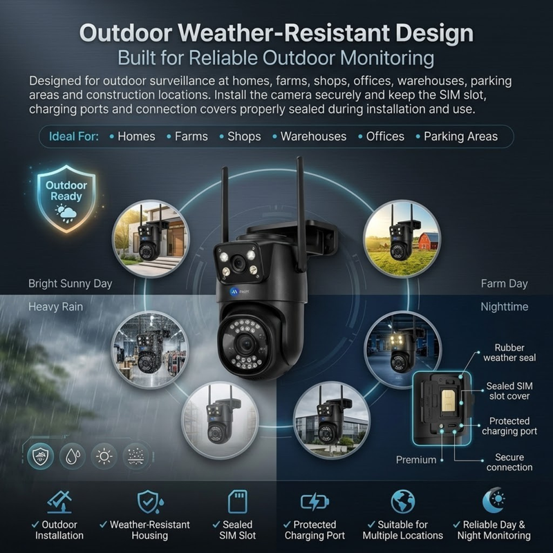 Maizic Smarthome Mini Supercam Black 4G SIM CCTV Camera for Home Outdoor | 10MP (5MP+5MP) Dual Lens Dual Screen | 360° PTZ Security Camera, Color Night Vision, AI Motion Detection, Two-Way Audio, Multi-User View, App Control