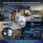 Maizic Smarthome Fox Outdoor WiFi Security Camera | 360° Pan Tilt Zoom | 50m Color Night Vision | AI Motion Alerts | Two-Way Audio Intercom | IP66 Weatherproof | SD Card Recording | Remote Live View (White)