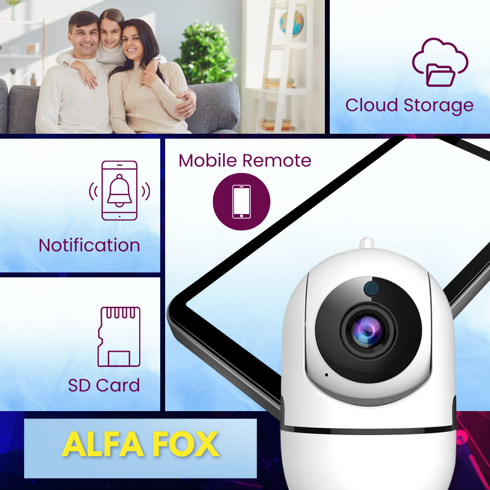 Foxfire Camera Alfa Fox 3 MP Wifi Camera Pan/Tilt 360° View CCTV Home Security Camera ...