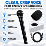 Maizic Smarthome Unidirectional Reporter Microphone with Noise Reduction, Wired Handheld Mic for Smartphone, Clear & Crisp Voice Recording for YouTube, Vlogging, Interviews, Podcasting & Blogging